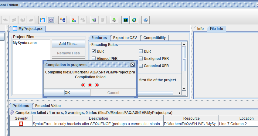 Select ASN.1 files