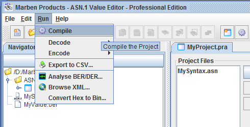 Select ASN.1 files