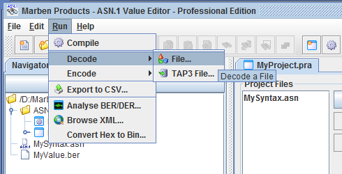 Select ASN.1 files