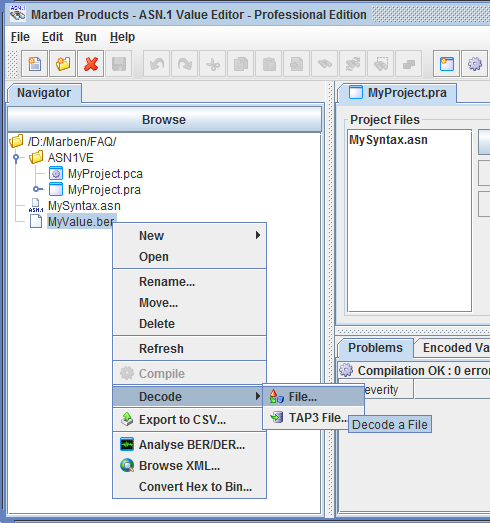 Select ASN.1 files