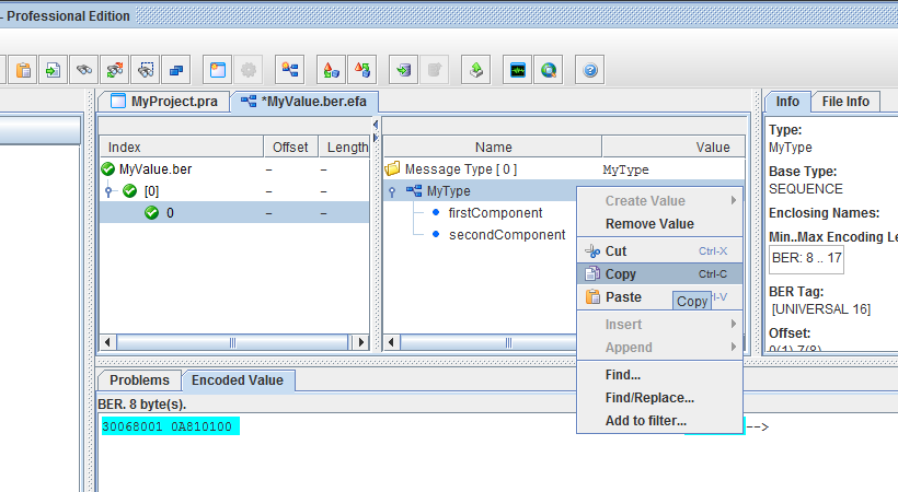 Select ASN.1 files