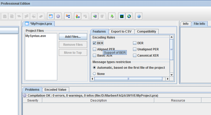 Select ASN.1 files
