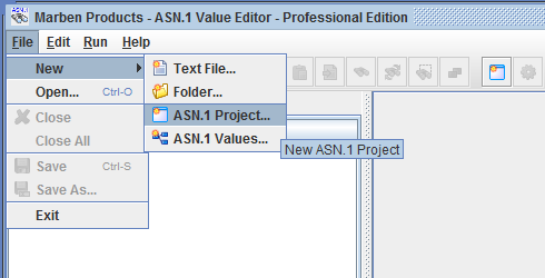 How to create an ASN.1 project ?