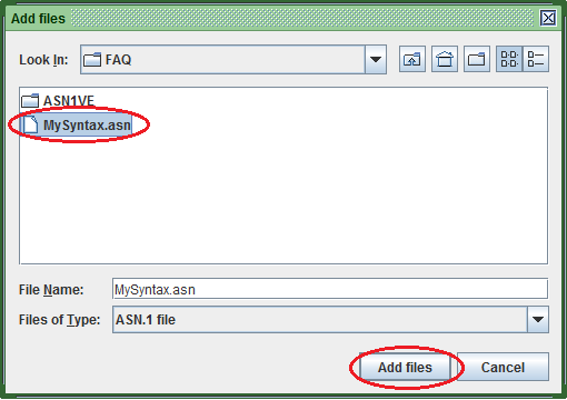 Select ASN.1 files